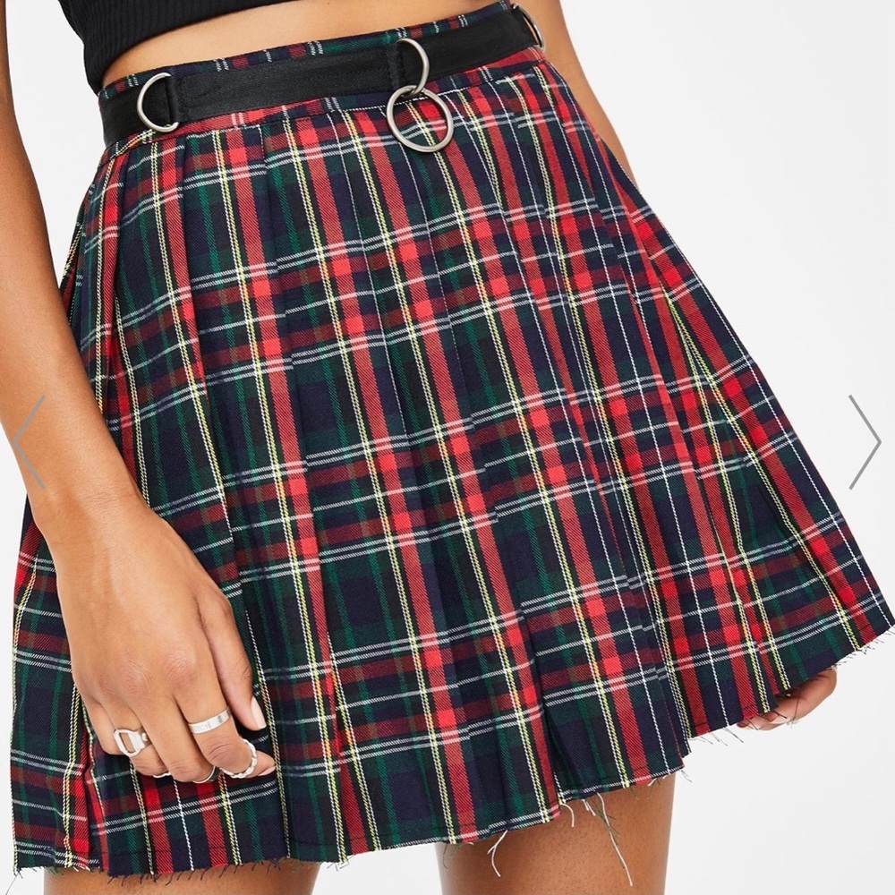Dolls Kill Crimson Dress Code plaid skirt